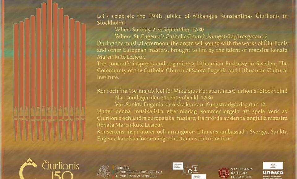 Švęskime Mikalojaus Konstantino Čiurlionio 150 metų jubiliejų!
