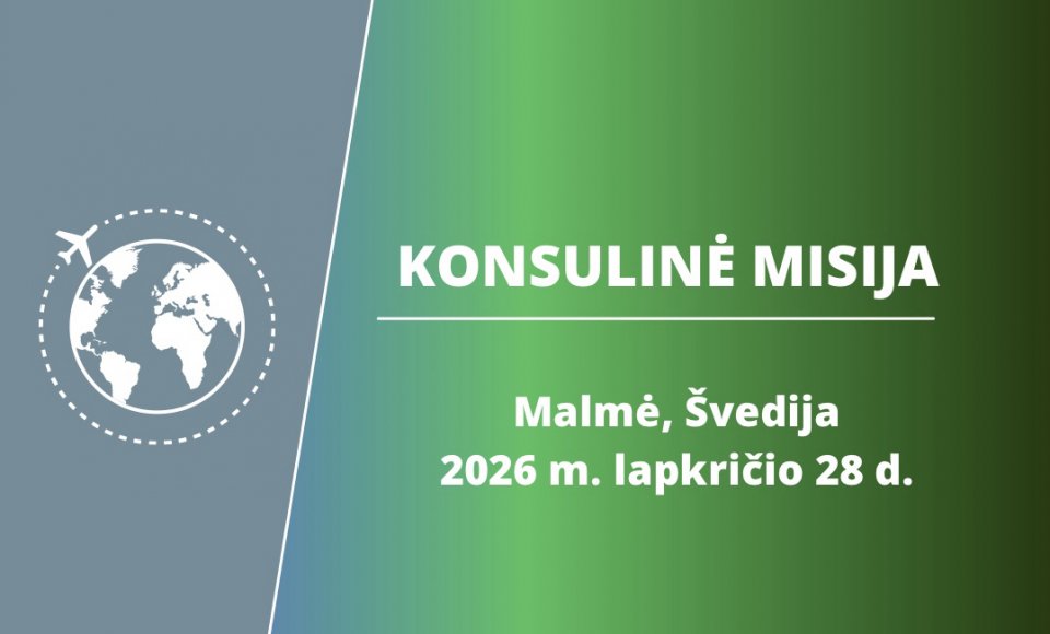 Lapkričio 28 d. Lietuvos konsuliniai pareigūnai dirbs Malmėje